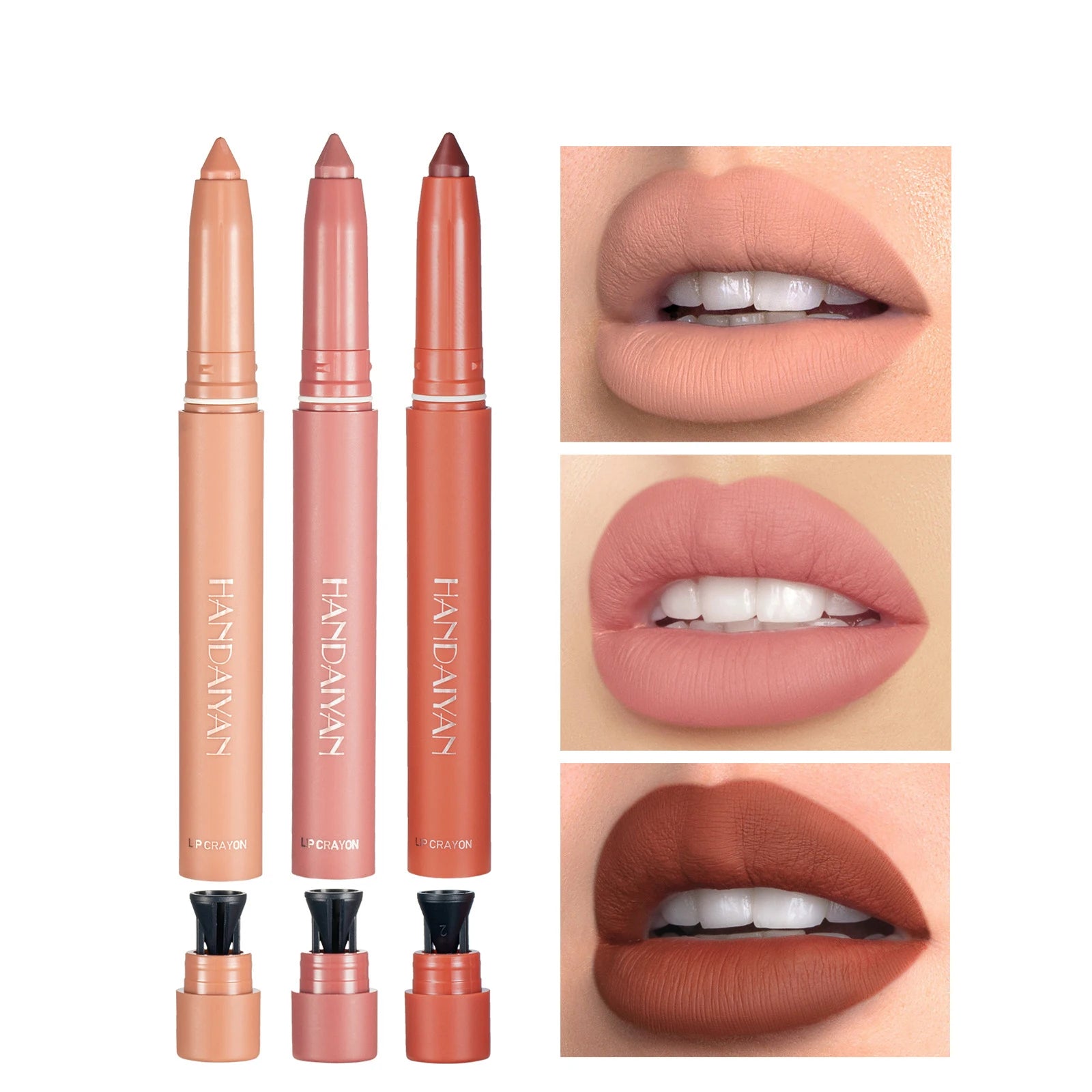 12 Color Matte Nude Pink Matte Solid Lip Gloss Waterproof Long Lasting cil Lip Liner Pen Lip Makeup
