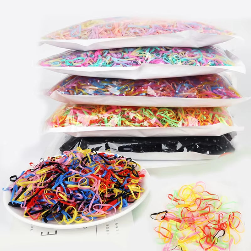 1000Pcs/Lot Disposable Gum for Hair Children TPU Rubber Bands Ponytail Holder Elastic Hair Band Girls Scrunchie Hair Accessories